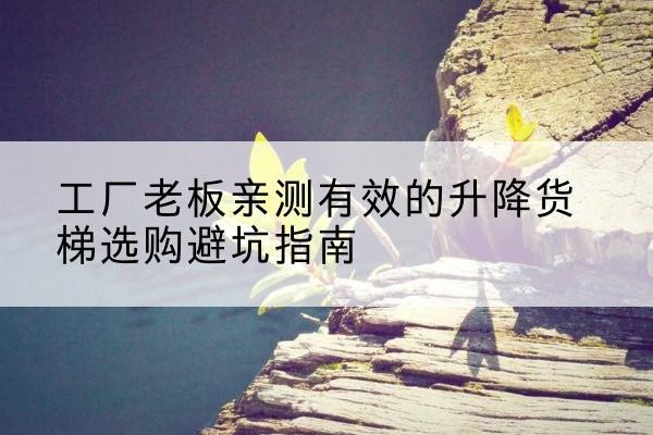 始兴升降货梯怎么选-工厂老板亲测有效的升降货梯选购避坑指南